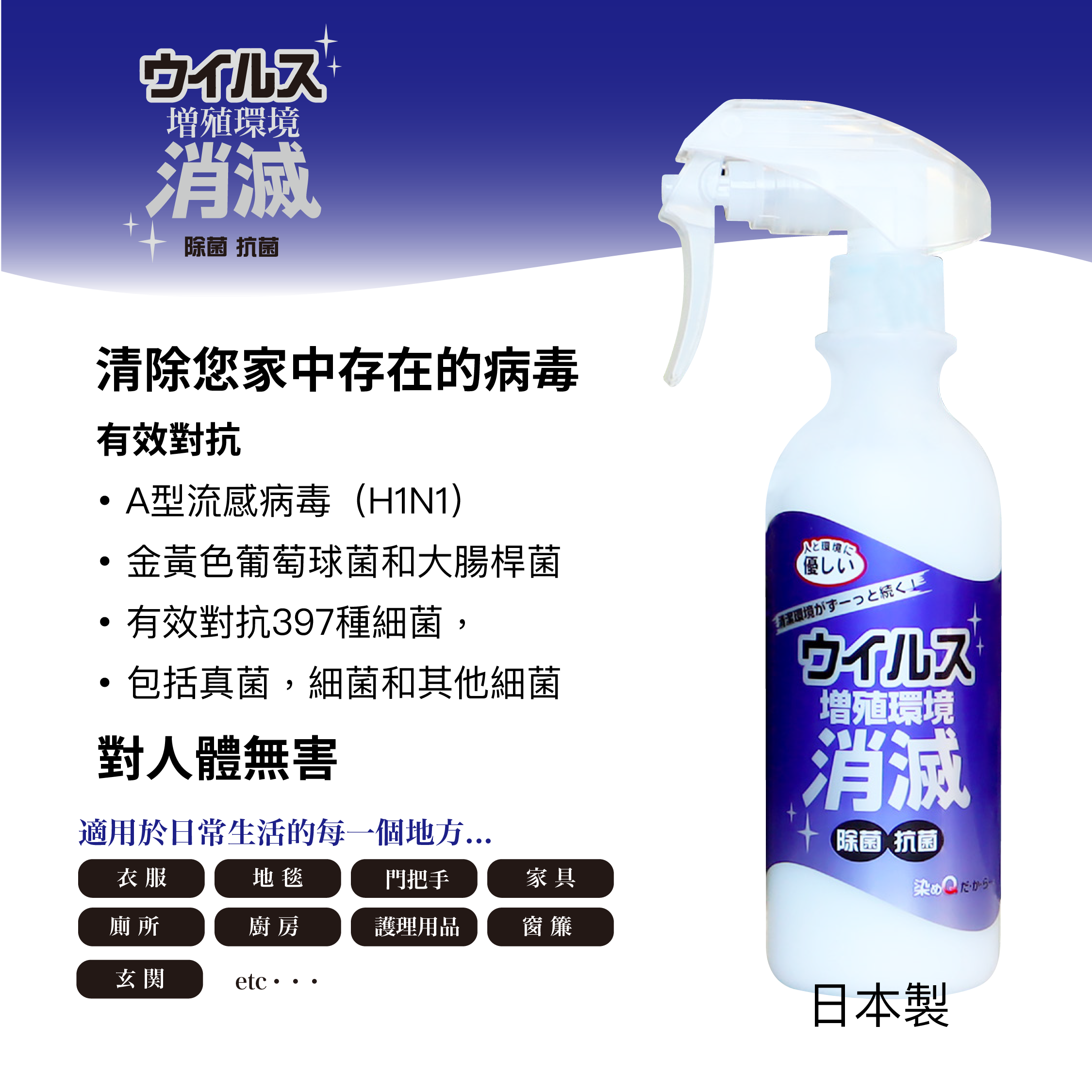 Dyed Q Technology 破壞病毒繁殖環境噴霧 300ml Dyed Q Technology 破壞病毒繁殖環境噴霧 300ml